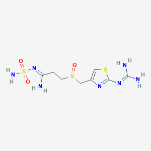 molecular formula C8H15N7O3S3 B601810 3-[2-(二氨基亚甲烯氨基)-1,3-噻唑-4-基甲基磺酰基]-N-磺酰氨基丙二酰胺 CAS No. 90237-03-9