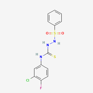 molecular formula C13H11ClFN3O2S2 B6018115 N-(3-chloro-4-fluorophenyl)-2-(phenylsulfonyl)hydrazinecarbothioamide 