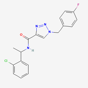molecular formula C18H16ClFN4O B6018163 N-[1-(2-chlorophenyl)ethyl]-1-[(4-fluorophenyl)methyl]triazole-4-carboxamide 