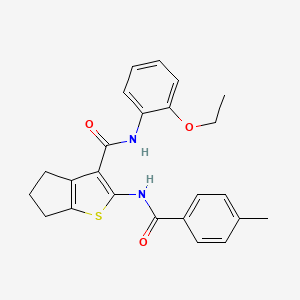 molecular formula C24H24N2O3S B6018275 N-(2-ethoxyphenyl)-2-[(4-methylbenzoyl)amino]-5,6-dihydro-4H-cyclopenta[b]thiophene-3-carboxamide 