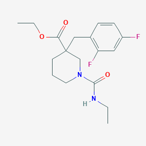molecular formula C18H24F2N2O3 B6018289 ethyl 3-(2,4-difluorobenzyl)-1-[(ethylamino)carbonyl]-3-piperidinecarboxylate 