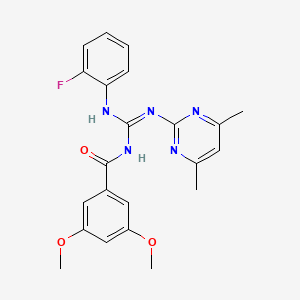 molecular formula C22H22FN5O3 B6018310 N''-(3,5-DIMETHOXYBENZOYL)-N-(4,6-DIMETHYL-2-PYRIMIDINYL)-N'-(2-FLUOROPHENYL)GUANIDINE 