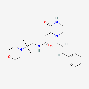 molecular formula C23H34N4O3 B6018320 N-[2-methyl-2-(4-morpholinyl)propyl]-2-{3-oxo-1-[(2E)-3-phenyl-2-propen-1-yl]-2-piperazinyl}acetamide 