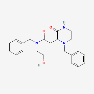 molecular formula C22H27N3O3 B6018336 N-benzyl-2-(1-benzyl-3-oxo-2-piperazinyl)-N-(2-hydroxyethyl)acetamide 