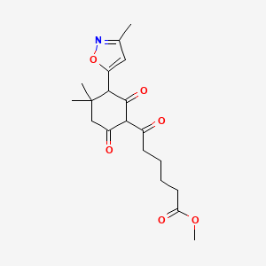 molecular formula C19H25NO6 B6018348 methyl 6-[4,4-dimethyl-3-(3-methyl-5-isoxazolyl)-2,6-dioxocyclohexyl]-6-oxohexanoate 