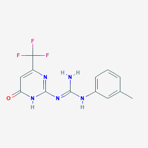 molecular formula C13H12F3N5O B6018360 N-(3-methylphenyl)-N'-[6-oxo-4-(trifluoromethyl)-1,6-dihydro-2-pyrimidinyl]guanidine 