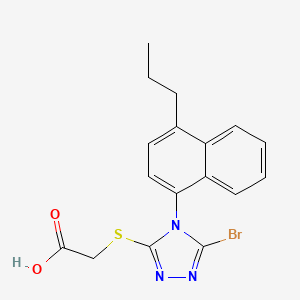 2-((5-Bromo-4-(4-propylnaphthalen-1-yl)-4H-1,2,4-triazol-3-yl)thio)acetic acid