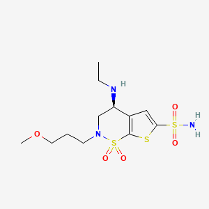 (4S)-4-(ethylamino)-2-(3-methoxypropyl)-1,1-dioxo-3,4-dihydrothieno[3,2-e]thiazine-6-sulfonamide