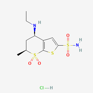 molecular formula C10H16N2O4S3 B601902 Dorzolamide hydrochloride, (+/-)-(cis)- CAS No. 120279-37-0