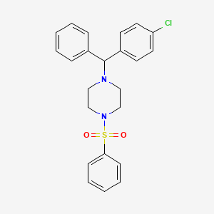 molecular formula C23H23ClN2O2S B601913 1-[(4-Chlorophenyl)phenylmethyl]-4-(phenylsulfonyl)piperazine CAS No. 1391052-52-0