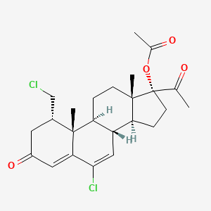 molecular formula C24H30Cl2O4 B601922 (1alpha)-17-(Acetyloxy)-6-chloro-1-(chloromethyl)pregna-4,6-diene-3,20-dione CAS No. 17183-98-1