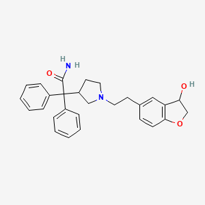 molecular formula C28H30N2O3 B601929 2-[1-[2-(3-Hydroxy-2,3-dihydro-1-benzofuran-5-yl)ethyl]pyrrolidin-3-yl]-2,2-diphenylacetamide CAS No. 1285875-62-8