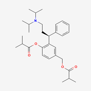 2-{(1S)-3-[Di(propan-2-yl)amino]-1-phenylpropyl}-4-{[(2-methylpropanoyl)oxy]methyl}phenyl 2-methylpropanoate