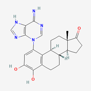 molecular formula C23H25N5O3 B601984 4-Hydroxy estrone 1-N3-Adenine CAS No. 488841-24-3