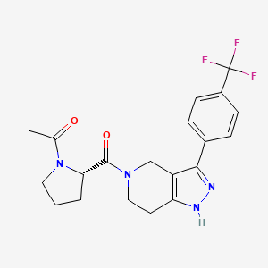 molecular formula C20H21F3N4O2 B6019840 1-[(2S)-2-[3-[4-(trifluoromethyl)phenyl]-1,4,6,7-tetrahydropyrazolo[4,3-c]pyridine-5-carbonyl]pyrrolidin-1-yl]ethanone 
