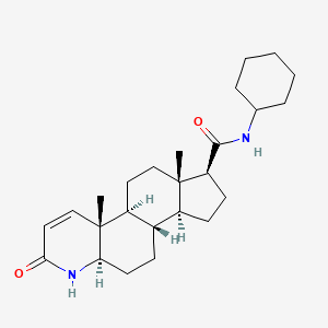 molecular formula C25H38N2O2 B601991 (1S,3aS,3bS,5aR,9aR,9bS,11aS)-N-cyclohexyl-9a,11a-dimethyl-7-oxo-1,2,3,3a,3b,4,5,5a,6,9b,10,11-dodecahydroindeno[5,4-f]quinoline-1-carboxamide CAS No. 133216-45-2
