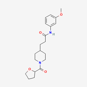 molecular formula C20H28N2O4 B6019913 N-(3-methoxyphenyl)-3-[1-(tetrahydro-2-furanylcarbonyl)-4-piperidinyl]propanamide 