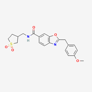 molecular formula C21H22N2O5S B6019929 N-[(1,1-dioxidotetrahydro-3-thienyl)methyl]-2-(4-methoxybenzyl)-1,3-benzoxazole-6-carboxamide 