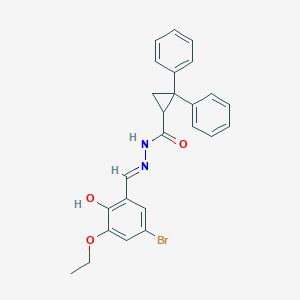 molecular formula C25H23BrN2O3 B6019931 N-[(E)-(5-bromo-3-ethoxy-2-hydroxyphenyl)methylideneamino]-2,2-diphenylcyclopropane-1-carboxamide 