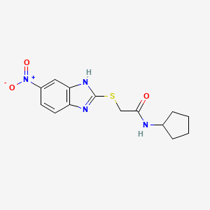 molecular formula C14H16N4O3S B6019969 N-cyclopentyl-2-[(5-nitro-1H-benzimidazol-2-yl)thio]acetamide 