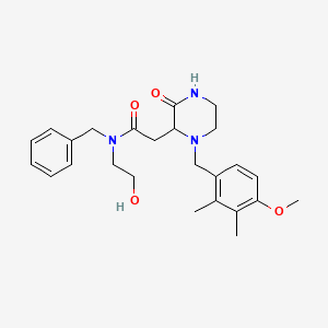 molecular formula C25H33N3O4 B6019988 N-benzyl-N-(2-hydroxyethyl)-2-[1-(4-methoxy-2,3-dimethylbenzyl)-3-oxo-2-piperazinyl]acetamide 