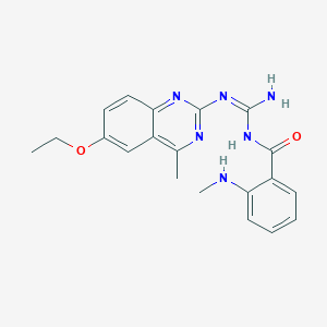 molecular formula C20H22N6O2 B6019994 N-[(Z)-AMINO[(6-ETHOXY-4-METHYLQUINAZOLIN-2-YL)AMINO]METHYLIDENE]-2-(METHYLAMINO)BENZAMIDE 