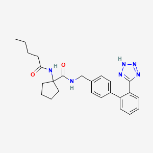molecular formula C25H30N6O2 B602002 1-(Pentanoylamino)-N-((2'-(1H-tetrazol-5-yl)biphenyl-4-yl)methyl)cyclopentanecarboxamide CAS No. 748812-53-5