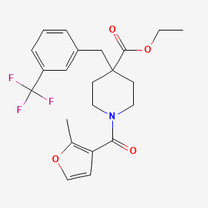molecular formula C22H24F3NO4 B6020067 Ethyl 1-(2-methylfuran-3-carbonyl)-4-[[3-(trifluoromethyl)phenyl]methyl]piperidine-4-carboxylate 