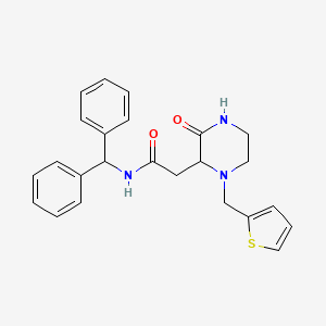 molecular formula C24H25N3O2S B6020085 N-benzhydryl-2-[3-oxo-1-(thiophen-2-ylmethyl)piperazin-2-yl]acetamide 
