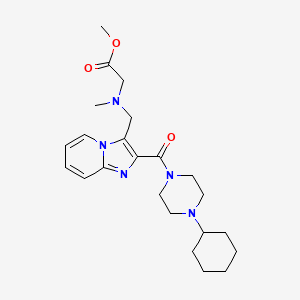 molecular formula C23H33N5O3 B6020129 methyl N-({2-[(4-cyclohexyl-1-piperazinyl)carbonyl]imidazo[1,2-a]pyridin-3-yl}methyl)-N-methylglycinate 