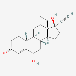 molecular formula C21H28O3 B602014 (6S,8R,9S,10R,13S,14S,17R)-13-ethyl-17-ethynyl-6,17-dihydroxy-1,2,6,7,8,9,10,11,12,14,15,16-dodecahydrocyclopenta[a]phenanthren-3-one CAS No. 87585-03-3