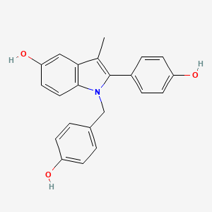 molecular formula C22H19NO3 B602039 1-(4-Hydroxybenzyl)-2-(4-hydroxyphenyl)-3-methyl-1h-indol-5-ol CAS No. 104599-10-2