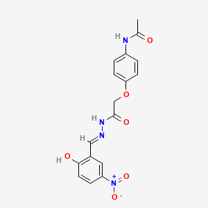 molecular formula C17H16N4O6 B6020401 N-(4-{2-[2-(2-hydroxy-5-nitrobenzylidene)hydrazino]-2-oxoethoxy}phenyl)acetamide 