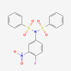 molecular formula C18H13FN2O6S2 B6020409 N-(4-fluoro-3-nitrophenyl)-N-(phenylsulfonyl)benzenesulfonamide 
