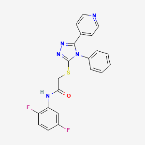 molecular formula C21H15F2N5OS B6020449 N-(2,5-difluorophenyl)-2-{[4-phenyl-5-(pyridin-4-yl)-4H-1,2,4-triazol-3-yl]sulfanyl}acetamide 