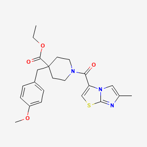 molecular formula C23H27N3O4S B6020459 ethyl 4-(4-methoxybenzyl)-1-[(6-methylimidazo[2,1-b][1,3]thiazol-3-yl)carbonyl]-4-piperidinecarboxylate 