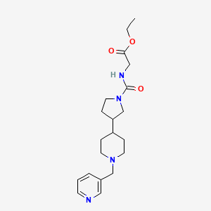 molecular formula C20H30N4O3 B6020499 ethyl N-({3-[1-(3-pyridinylmethyl)-4-piperidinyl]-1-pyrrolidinyl}carbonyl)glycinate 