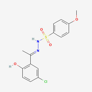 molecular formula C15H15ClN2O4S B6020502 N'-[1-(5-chloro-2-hydroxyphenyl)ethylidene]-4-methoxybenzenesulfonohydrazide 