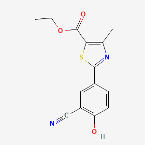 molecular formula C14H12N2O3S B602055 Ethyl 2-(3-cyano-4-hydroxyphenyl)-4-methylthiazole-5-carboxylate CAS No. 161798-02-3