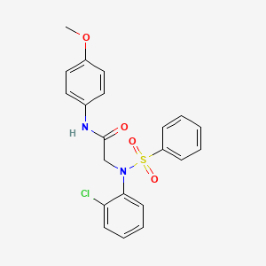 molecular formula C21H19ClN2O4S B6020560 N~2~-(2-chlorophenyl)-N~1~-(4-methoxyphenyl)-N~2~-(phenylsulfonyl)glycinamide 