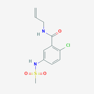 molecular formula C11H13ClN2O3S B6020569 N-allyl-2-chloro-5-[(methylsulfonyl)amino]benzamide 