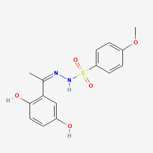 molecular formula C15H16N2O5S B6020580 N'-[1-(2,5-dihydroxyphenyl)ethylidene]-4-methoxybenzenesulfonohydrazide 