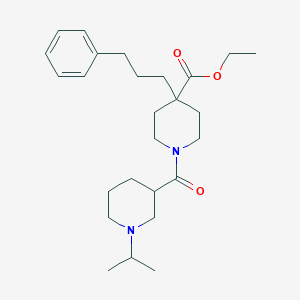 molecular formula C26H40N2O3 B6020626 ethyl 1-[(1-isopropyl-3-piperidinyl)carbonyl]-4-(3-phenylpropyl)-4-piperidinecarboxylate 