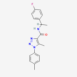 molecular formula C19H19FN4O B6020631 N-[1-(4-fluorophenyl)ethyl]-5-methyl-1-(4-methylphenyl)-1H-1,2,3-triazole-4-carboxamide 