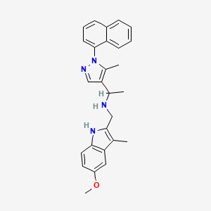 molecular formula C27H28N4O B6020632 N-[(5-methoxy-3-methyl-1H-indol-2-yl)methyl]-1-[5-methyl-1-(1-naphthyl)-1H-pyrazol-4-yl]ethanamine 