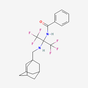 molecular formula C21H24F6N2O B6020653 N-(2-{[(ADAMANTAN-1-YL)METHYL]AMINO}-1,1,1,3,3,3-HEXAFLUOROPROPAN-2-YL)BENZAMIDE 