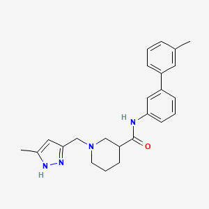 molecular formula C24H28N4O B6020704 N-(3'-methyl-3-biphenylyl)-1-[(3-methyl-1H-pyrazol-5-yl)methyl]-3-piperidinecarboxamide 