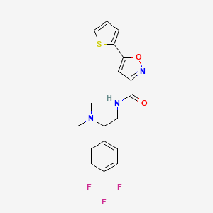 molecular formula C19H18F3N3O2S B6020773 N-[2-(Dimethylamino)-2-[4-(trifluoromethyl)phenyl]ethyl]-5-(thiophen-2-YL)-1,2-oxazole-3-carboxamide 