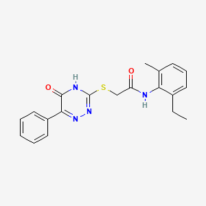molecular formula C20H20N4O2S B6020808 N-(2-ethyl-6-methylphenyl)-2-[(5-oxo-6-phenyl-4,5-dihydro-1,2,4-triazin-3-yl)thio]acetamide 