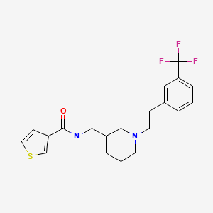 molecular formula C21H25F3N2OS B6020814 N-methyl-N-[(1-{2-[3-(trifluoromethyl)phenyl]ethyl}-3-piperidinyl)methyl]-3-thiophenecarboxamide 